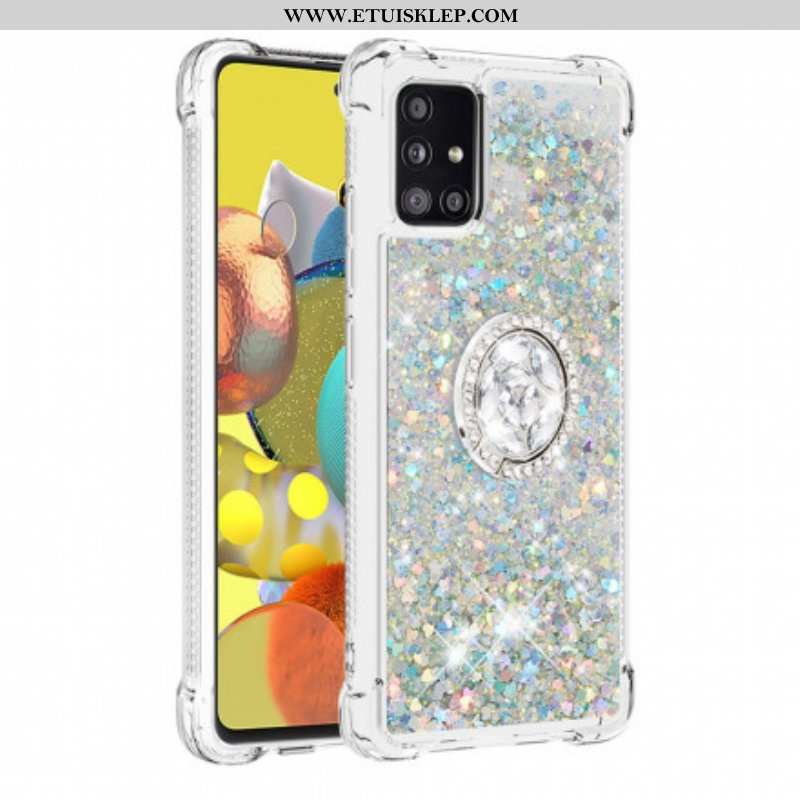 Etui do Samsung Galaxy A51 5G Cekiny Z Podparciem Pierścienia